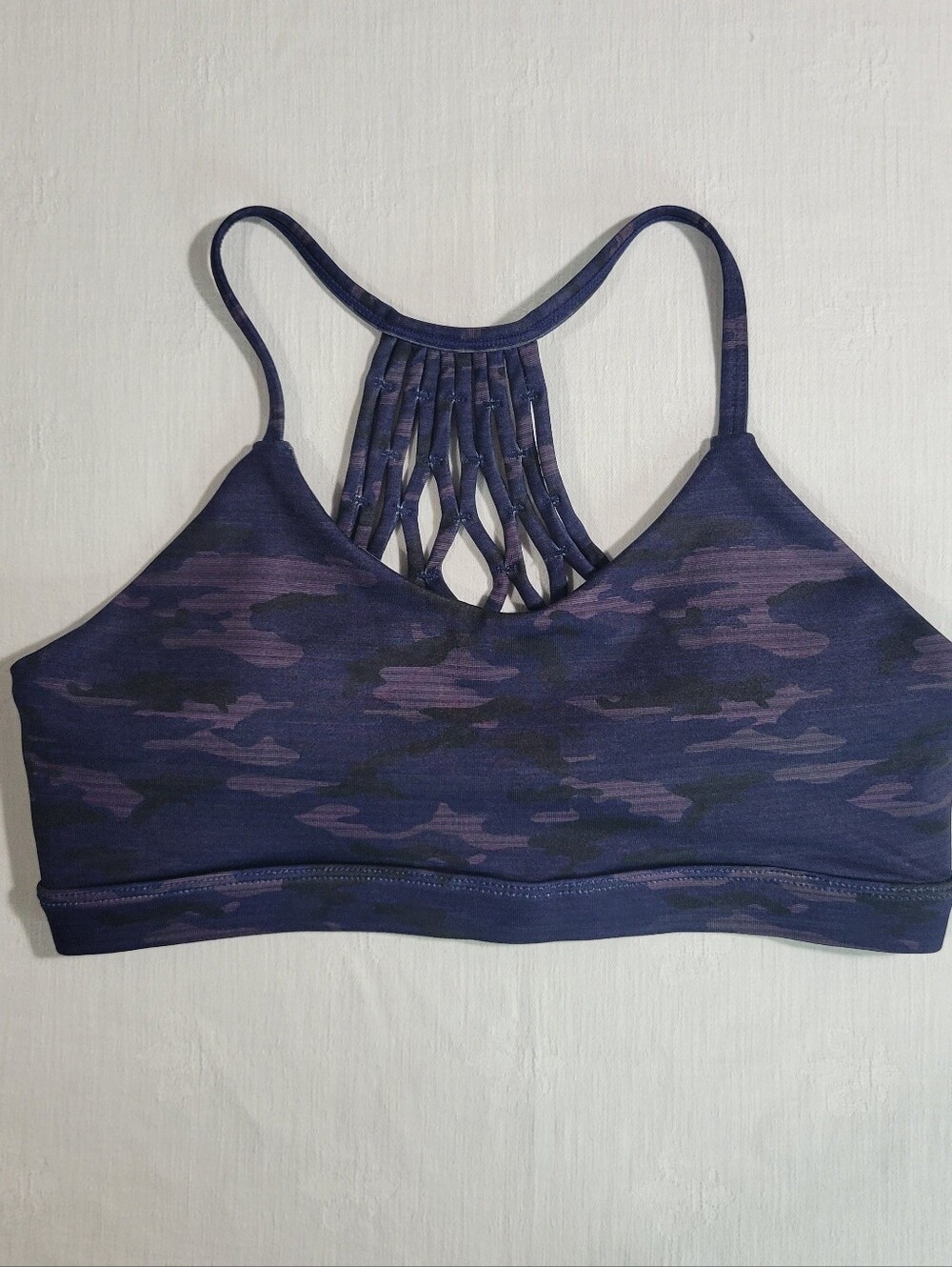 IAB MFG (Women's Small 4-6) Namaste purple camo sports bra